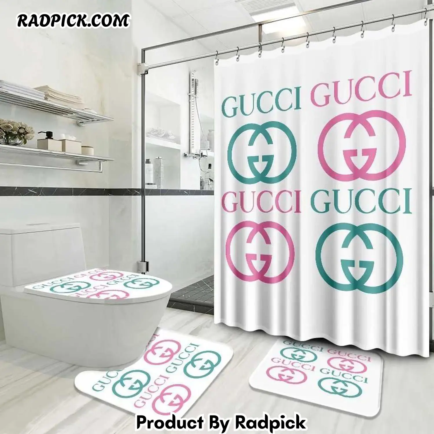 Gucci bathroom set luxury shower curtain waterproof luxury brand with logo gucci 7 177 bathroom set rp387792